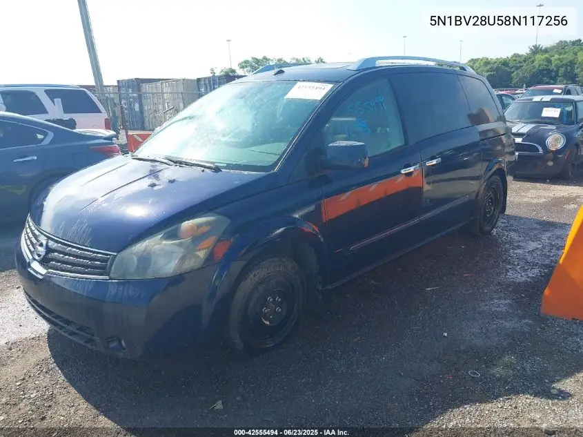 2008 Nissan Quest 3.5 Se VIN: 5N1BV28U58N117256 Lot: 42555494