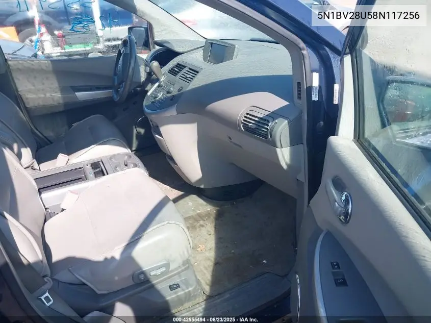 2008 Nissan Quest 3.5 Se VIN: 5N1BV28U58N117256 Lot: 42555494