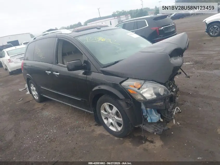 2008 Nissan Quest 3.5 Se VIN: 5N1BV28U58N123459 Lot: 42591682