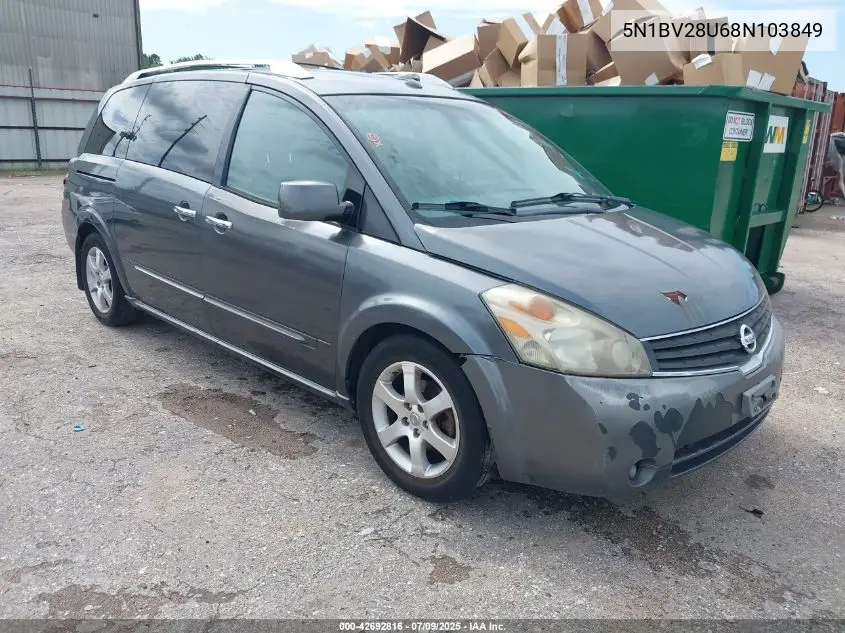 2008 Nissan Quest 3.5 Se VIN: 5N1BV28U68N103849 Lot: 42692816