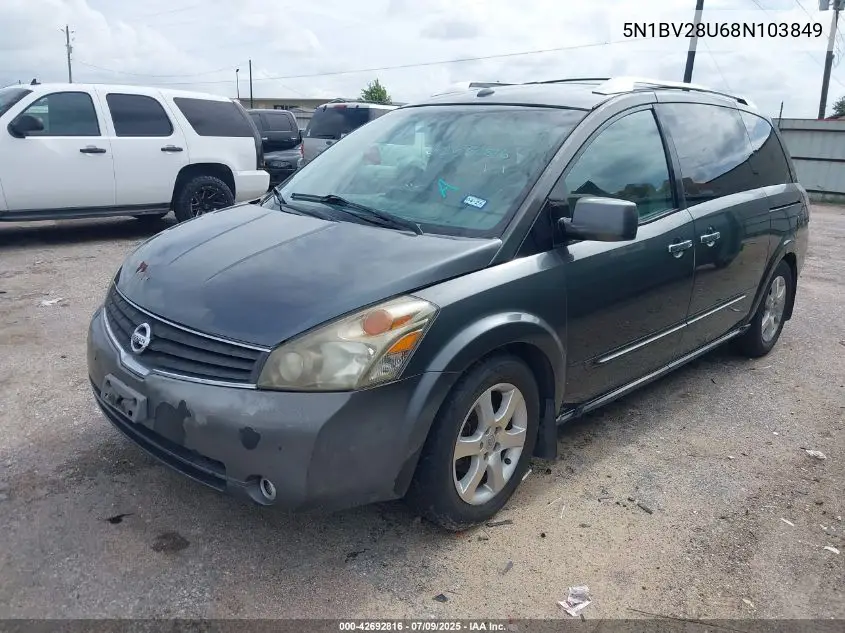2008 Nissan Quest 3.5 Se VIN: 5N1BV28U68N103849 Lot: 42692816
