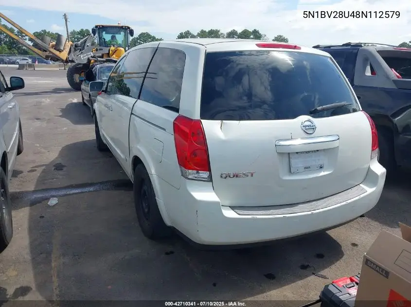 2008 Nissan Quest 3.5 VIN: 5N1BV28U48N112579 Lot: 42710341