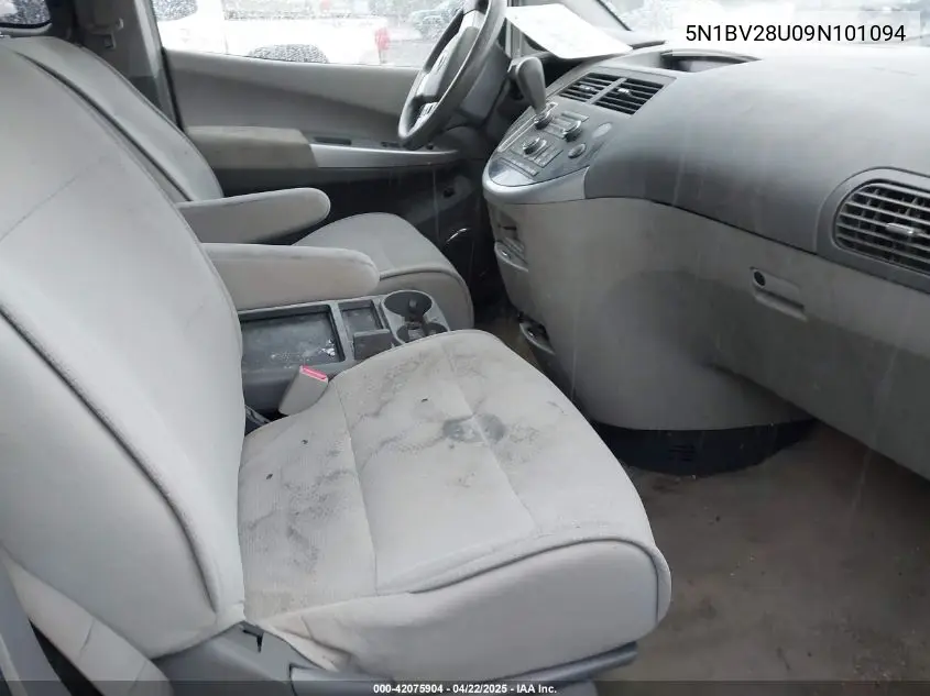 2009 Nissan Quest 3.5 VIN: 5N1BV28U09N101094 Lot: 42075904