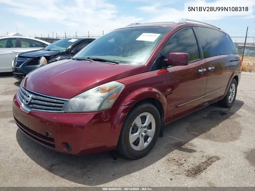 2009 Nissan Quest 3.5 S VIN: 5N1BV28U99N108318 Lot: 42258153