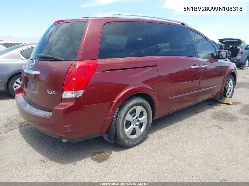2009 Nissan Quest 3.5 S VIN: 5N1BV28U99N108318 Lot: 42258153