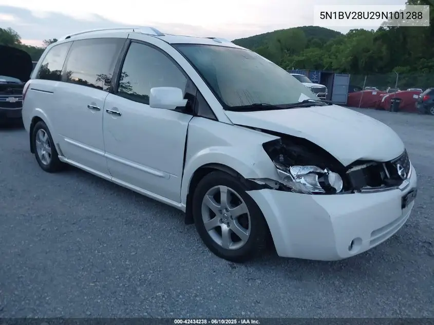 2009 Nissan Quest S/Se/Sl VIN: 5N1BV28U29N101288 Lot: 42434238