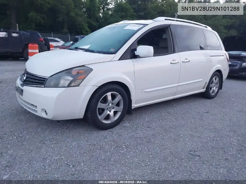 2009 Nissan Quest S/Se/Sl VIN: 5N1BV28U29N101288 Lot: 42434238