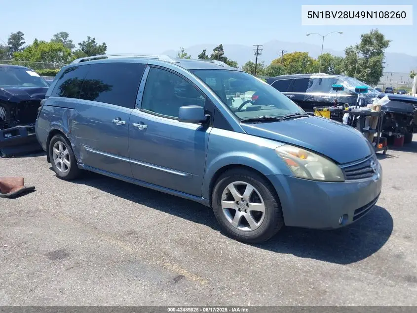 2009 Nissan Quest 3.5 Se VIN: 5N1BV28U49N108260 Lot: 42489825