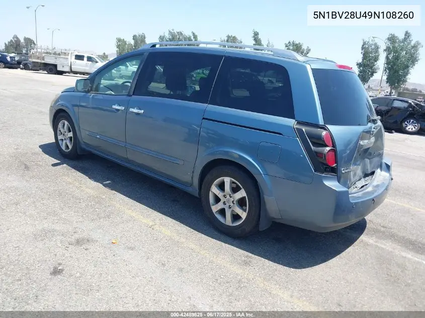 2009 Nissan Quest 3.5 Se VIN: 5N1BV28U49N108260 Lot: 42489825