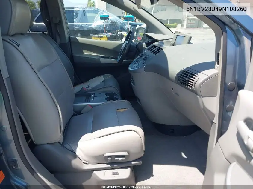 2009 Nissan Quest 3.5 Se VIN: 5N1BV28U49N108260 Lot: 42489825