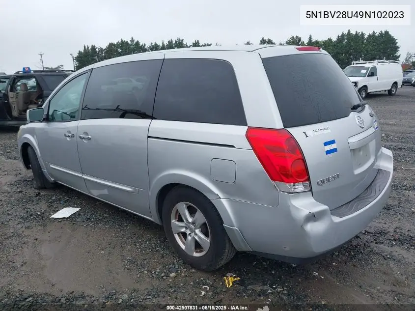 2009 Nissan Quest 3.5 VIN: 5N1BV28U49N102023 Lot: 42507831