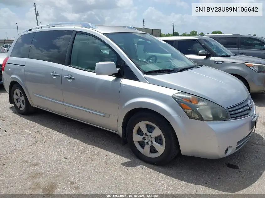 2009 Nissan Quest 3.5 S VIN: 5N1BV28U89N106642 Lot: 42534907