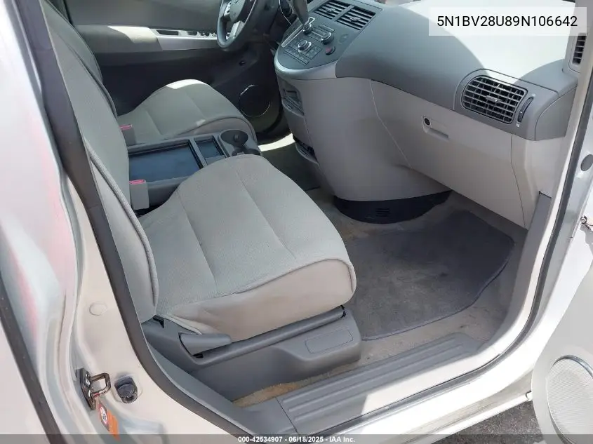2009 Nissan Quest 3.5 S VIN: 5N1BV28U89N106642 Lot: 42534907