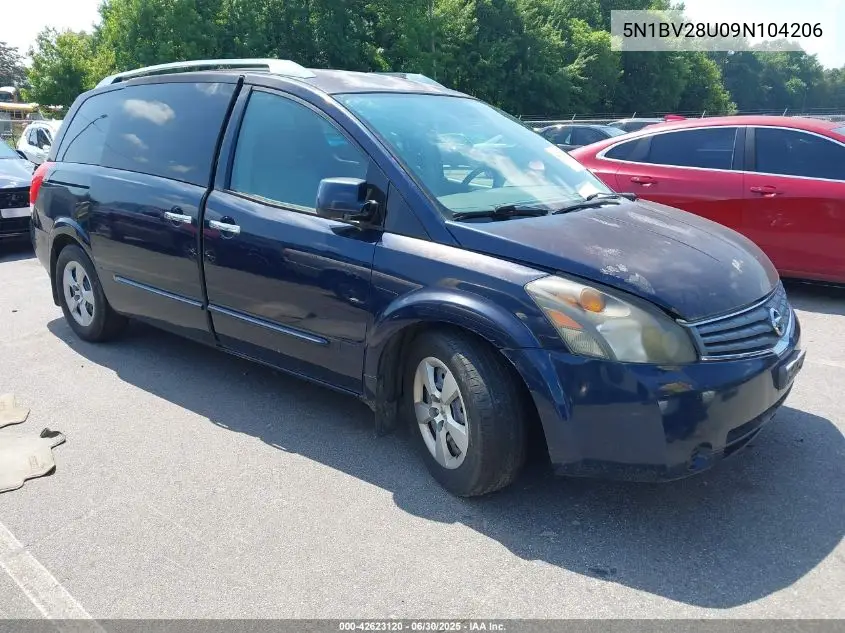 2009 Nissan Quest 3.5 S VIN: 5N1BV28U09N104206 Lot: 42623120