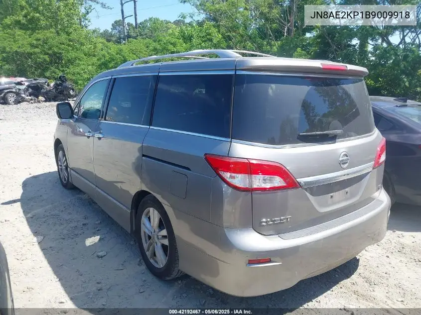2011 Nissan Quest Sl VIN: JN8AE2KP1B9009918 Lot: 42192467