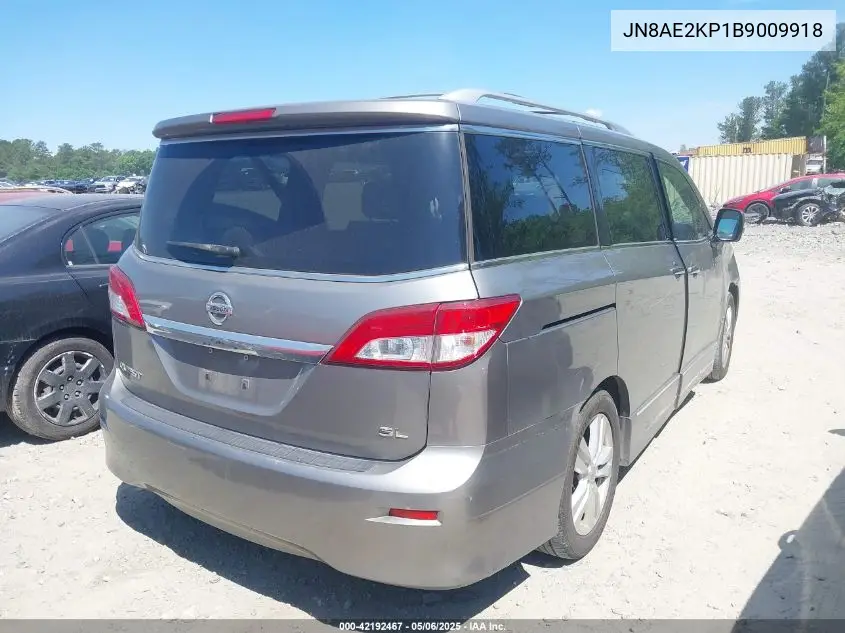 2011 Nissan Quest Sl VIN: JN8AE2KP1B9009918 Lot: 42192467