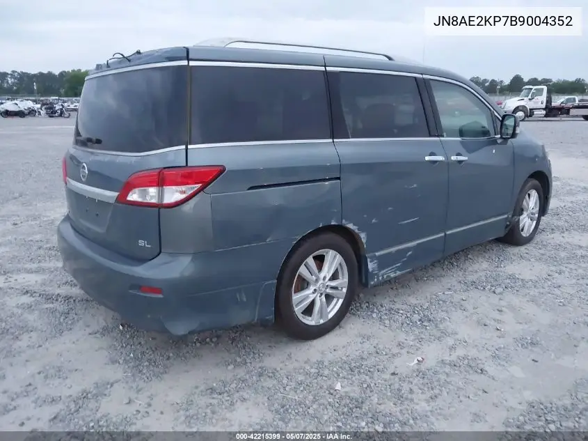 2011 Nissan Quest Sl VIN: JN8AE2KP7B9004352 Lot: 42215399