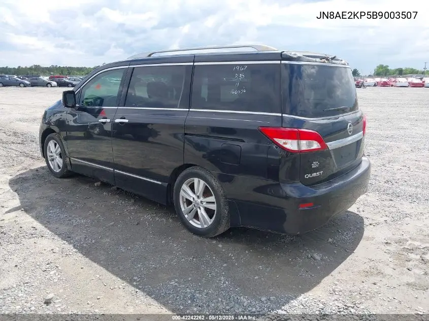2011 Nissan Quest Sl VIN: JN8AE2KP5B9003507 Lot: 42242262