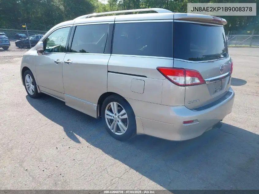 2011 Nissan Quest Sl VIN: JN8AE2KP1B9008378 Lot: 42660706