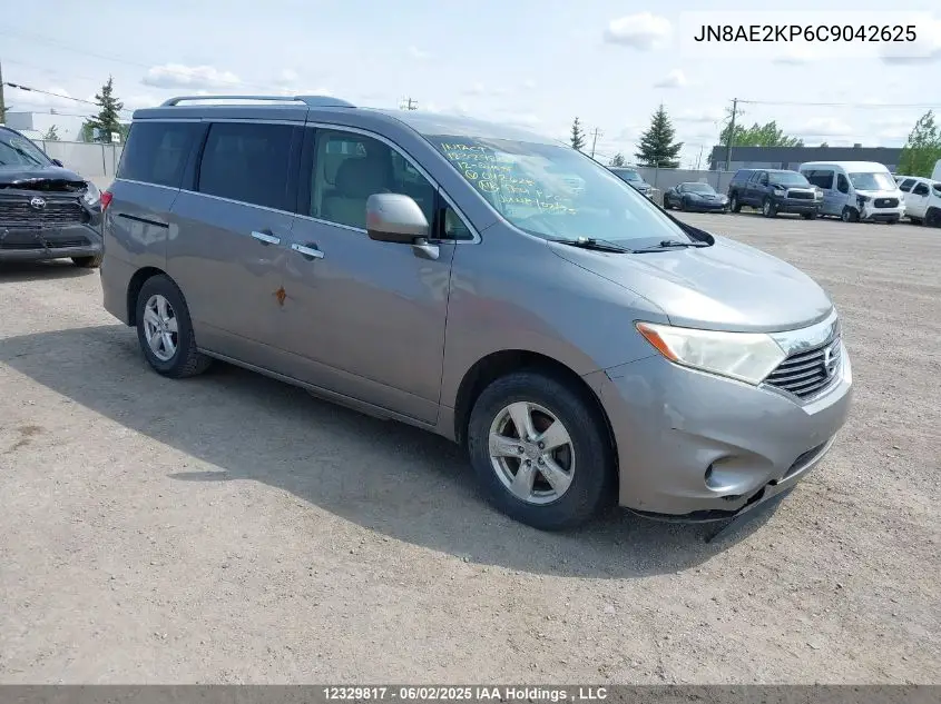 2012 Nissan Quest S/Sv/Sl/Le VIN: JN8AE2KP6C9042625 Lot: 12329817