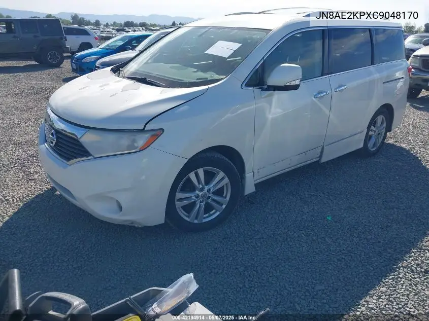 2012 Nissan Quest Sl VIN: JN8AE2KPXC9048170 Lot: 42194914