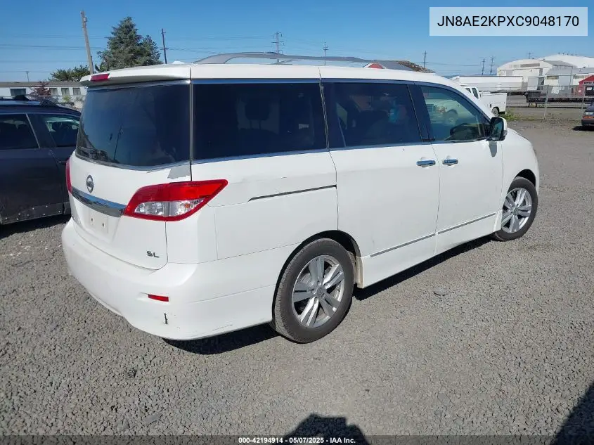 2012 Nissan Quest Sl VIN: JN8AE2KPXC9048170 Lot: 42194914