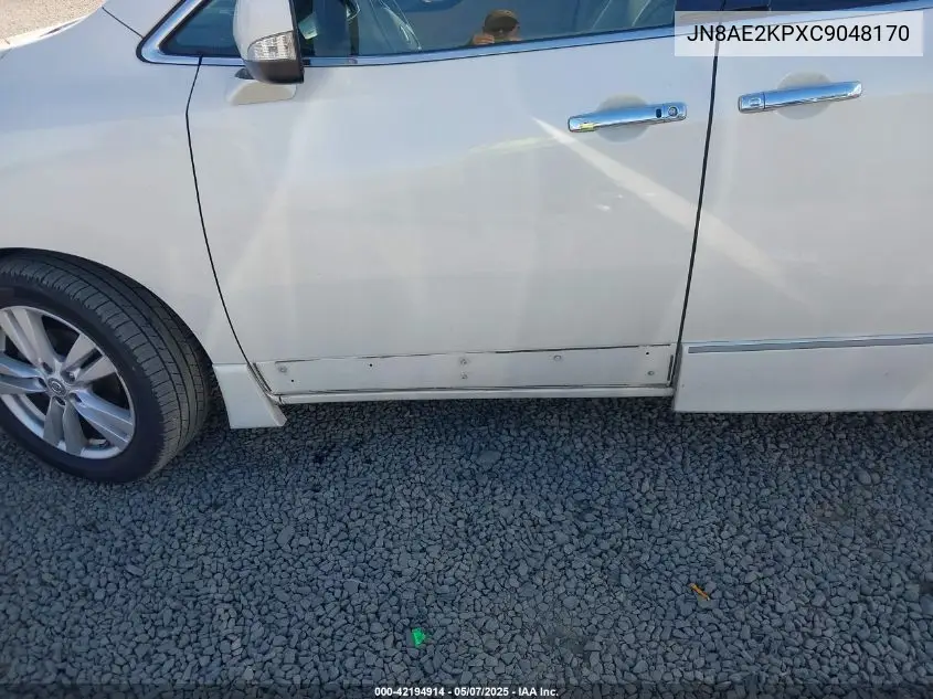 2012 Nissan Quest Sl VIN: JN8AE2KPXC9048170 Lot: 42194914