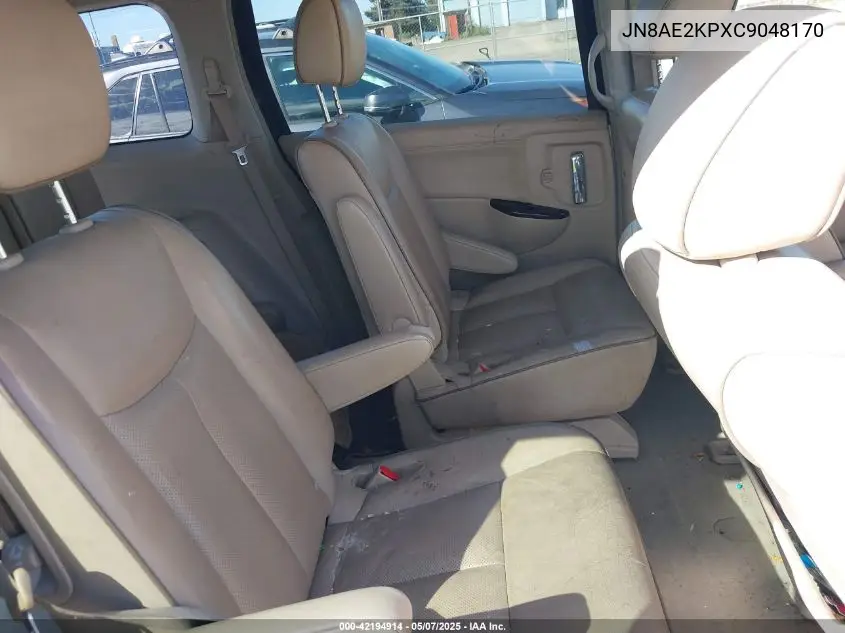 2012 Nissan Quest Sl VIN: JN8AE2KPXC9048170 Lot: 42194914