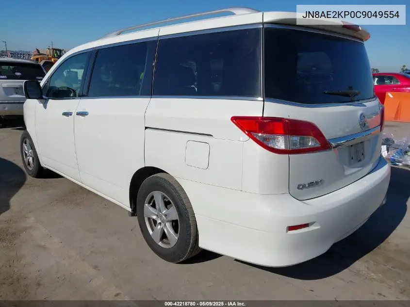 2012 Nissan Quest Sv VIN: JN8AE2KP0C9049554 Lot: 42218780