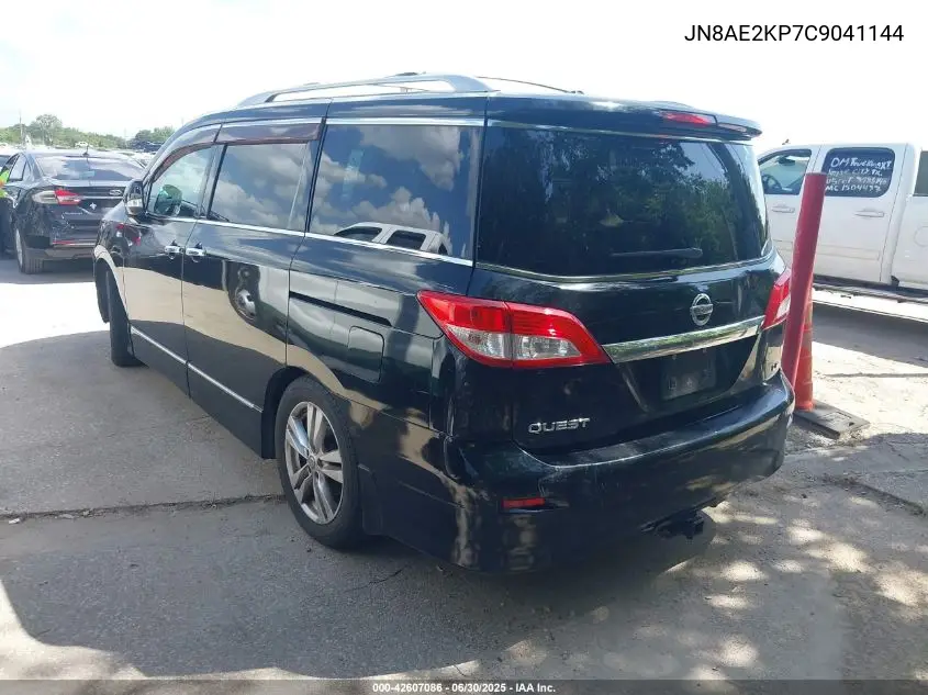 2012 Nissan Quest Le VIN: JN8AE2KP7C9041144 Lot: 42607086