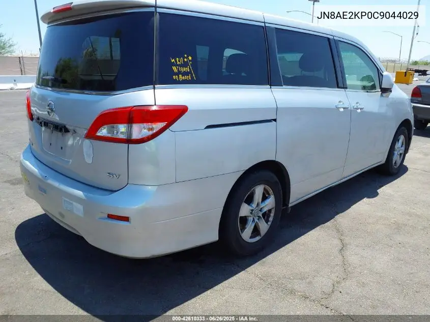 2012 Nissan Quest Sv VIN: JN8AE2KP0C9044029 Lot: 42610333