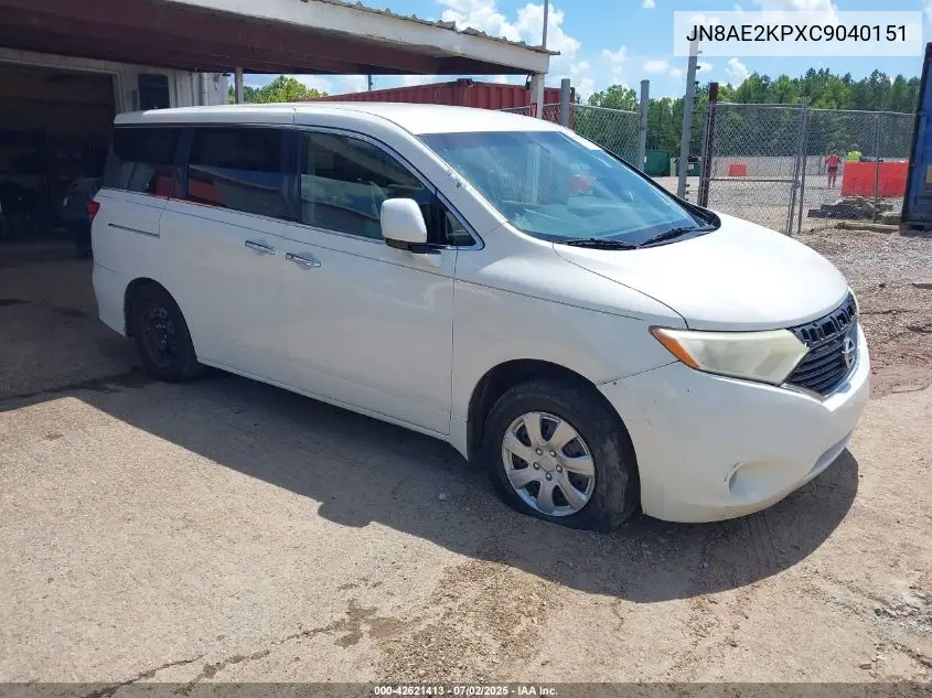 2012 Nissan Quest S VIN: JN8AE2KPXC9040151 Lot: 42621413