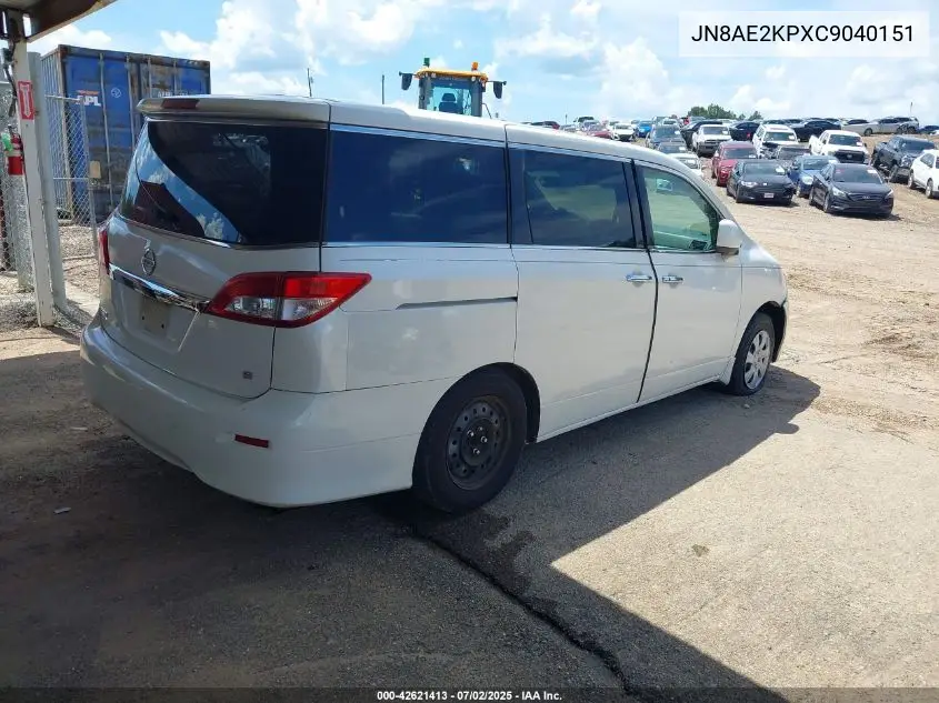 2012 Nissan Quest S VIN: JN8AE2KPXC9040151 Lot: 42621413