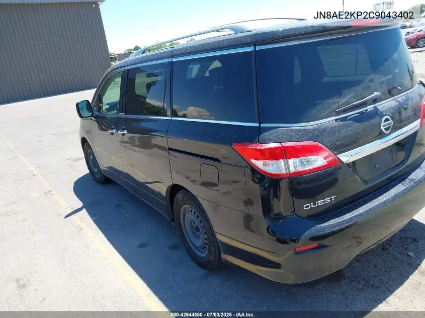 2012 Nissan Quest S VIN: JN8AE2KP2C9043402 Lot: 42644580