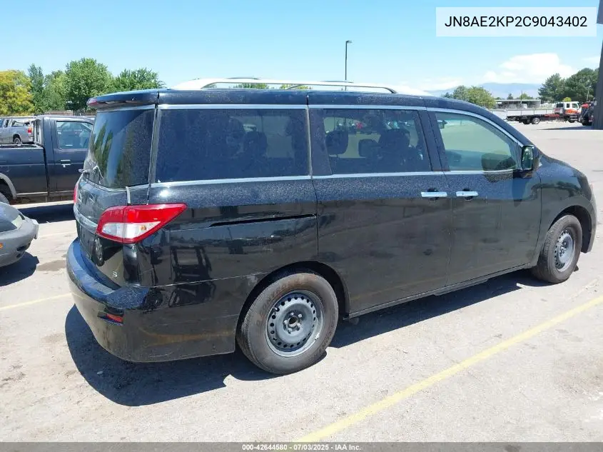 2012 Nissan Quest S VIN: JN8AE2KP2C9043402 Lot: 42644580