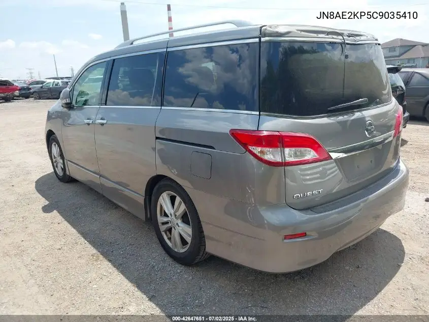 2012 Nissan Quest Le VIN: JN8AE2KP5C9035410 Lot: 42647651