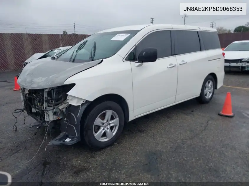2013 Nissan Quest Sv VIN: JN8AE2KP6D9068353 Lot: 41925028