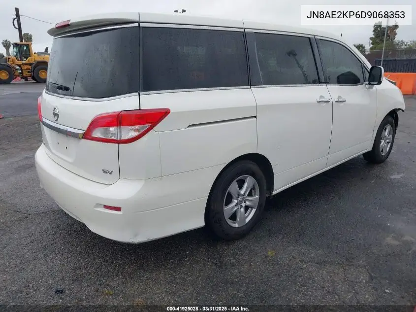 2013 Nissan Quest Sv VIN: JN8AE2KP6D9068353 Lot: 41925028