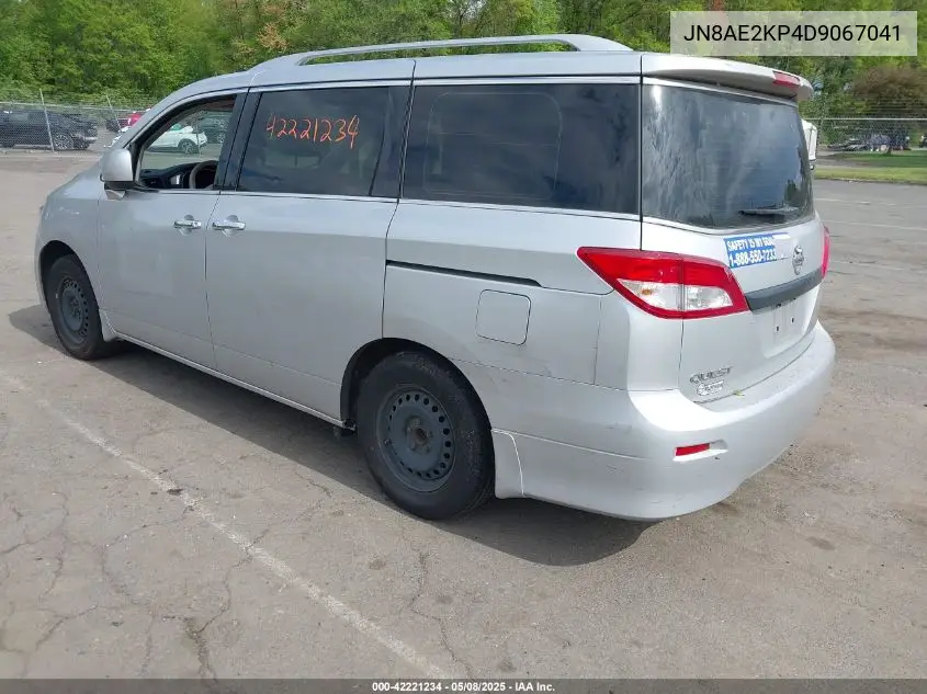 2013 Nissan Quest S VIN: JN8AE2KP4D9067041 Lot: 42221234