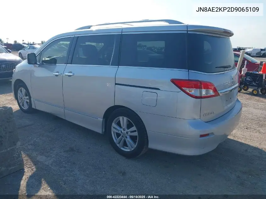 2013 Nissan Quest Sl VIN: JN8AE2KP2D9065109 Lot: 42223444
