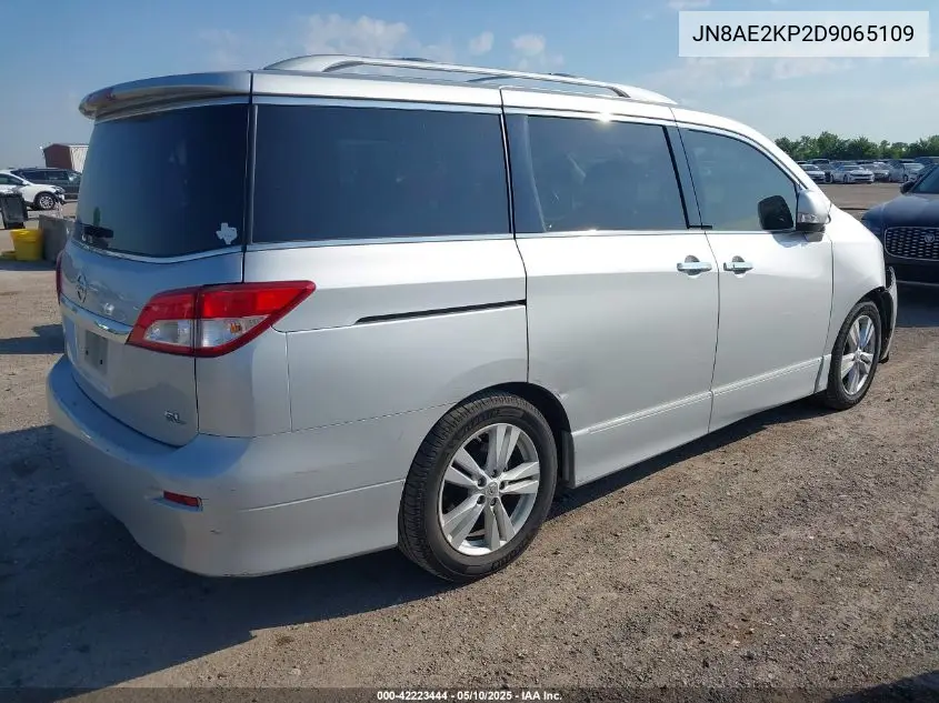 2013 Nissan Quest Sl VIN: JN8AE2KP2D9065109 Lot: 42223444