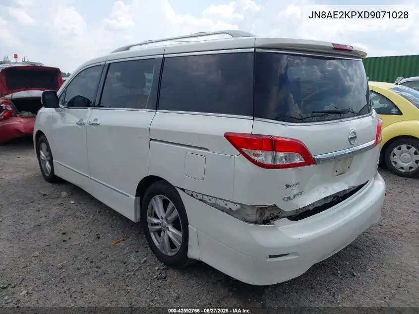 2013 Nissan Quest Sl VIN: JN8AE2KPXD9071028 Lot: 42592766