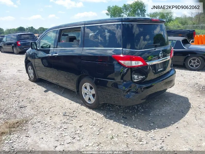 2013 Nissan Quest Sv VIN: JN8AE2KP9D9062062 Lot: 42634669