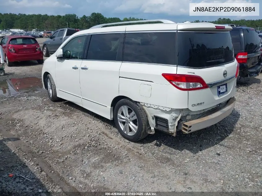 2013 Nissan Quest Sl VIN: JN8AE2KP2D9061884 Lot: 42635435