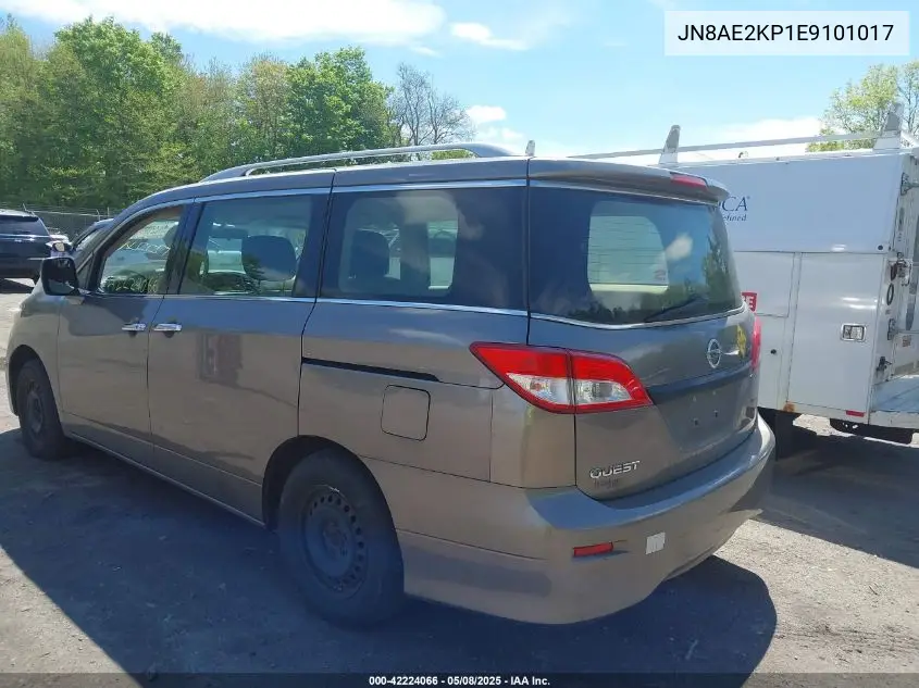 2014 Nissan Quest S VIN: JN8AE2KP1E9101017 Lot: 42224066