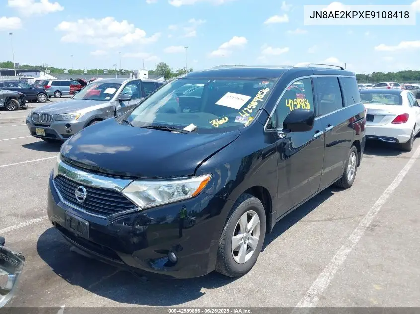 2014 Nissan Quest Sv VIN: JN8AE2KPXE9108418 Lot: 42589856