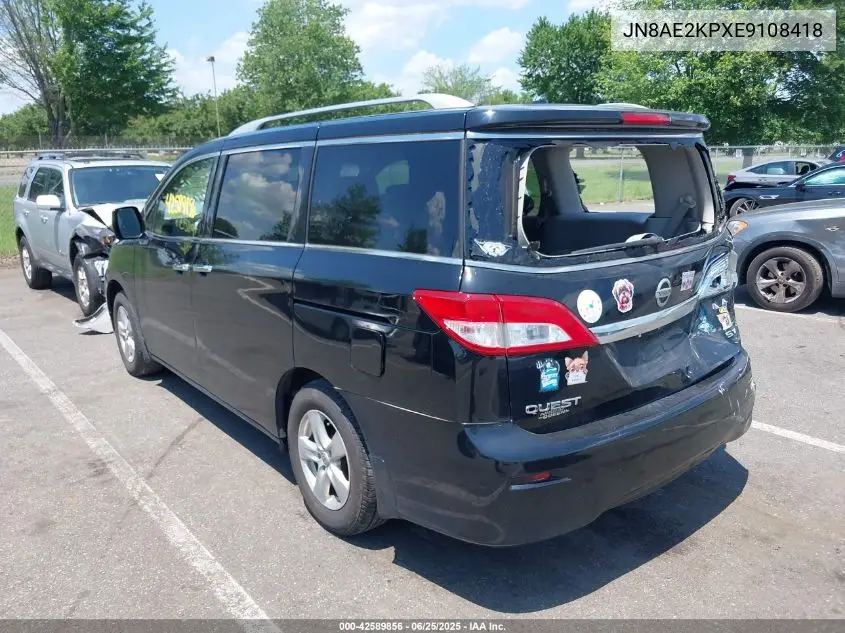 2014 Nissan Quest Sv VIN: JN8AE2KPXE9108418 Lot: 42589856