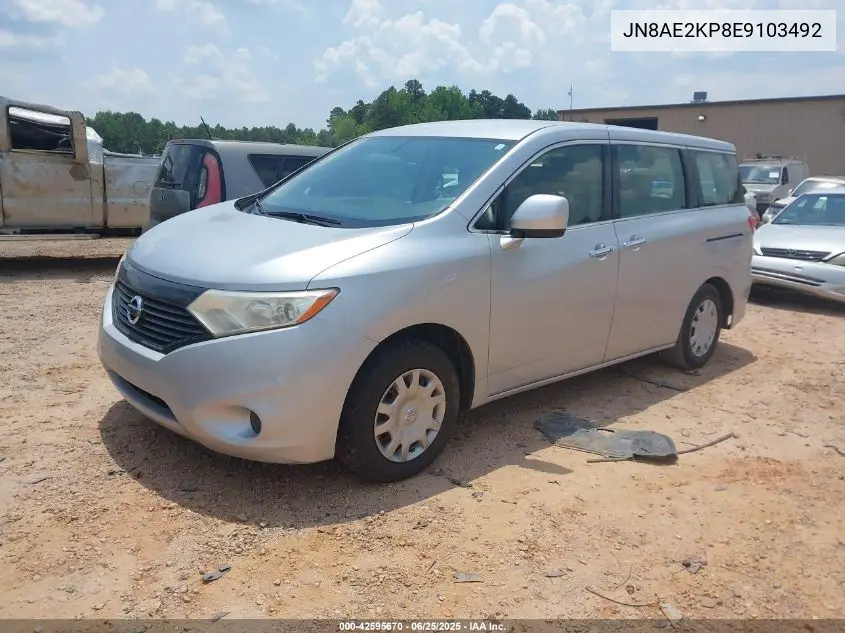 2014 Nissan Quest S VIN: JN8AE2KP8E9103492 Lot: 42595670