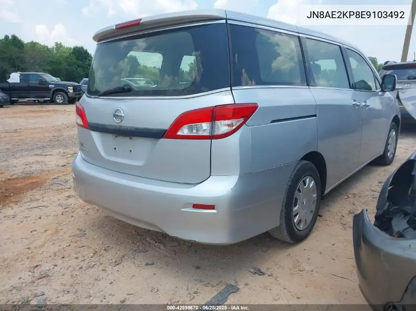 2014 Nissan Quest S VIN: JN8AE2KP8E9103492 Lot: 42595670