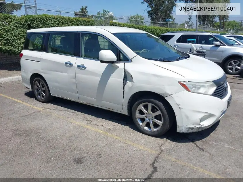 2014 Nissan Quest S VIN: JN8AE2KP8E9100401 Lot: 42598823